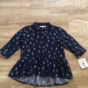 Kids size 5 Blouse with sail boats.